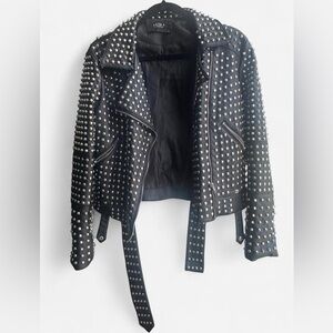 AKIRA Black Studded Faux Leather Jacket